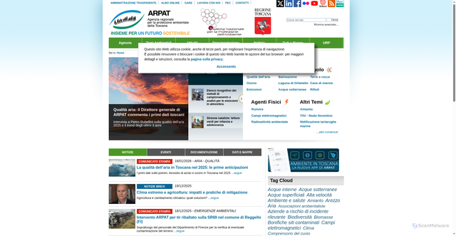 Security scan screenshot of https://www.arpat.toscana.it/