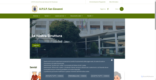 Security scan screenshot of https://www.sangiovanni.tn.it/