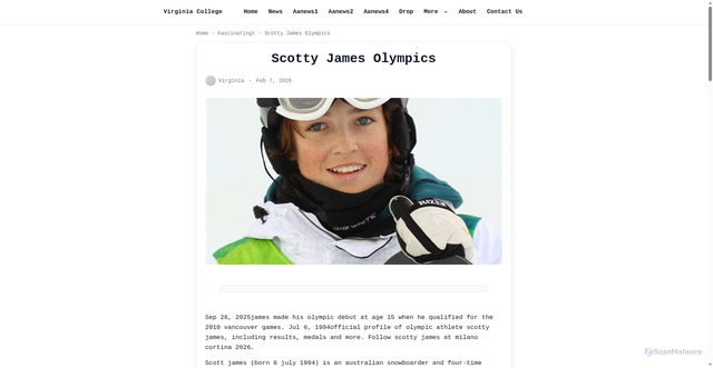 Security scan screenshot of https://staging.southernwv.edu/fascinating/scotty-james-olympics