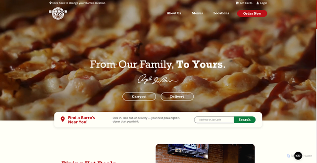 Security scan screenshot of https://barrospizza.com/