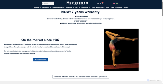 Security scan screenshot of https://mastercare.se/