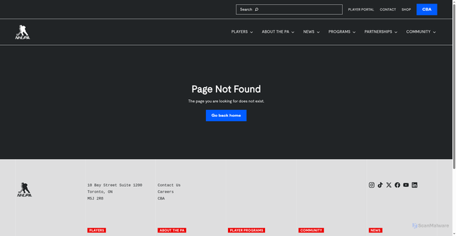 Security scan screenshot of https://www.nhlpa.com/news/team/utah-mammoth