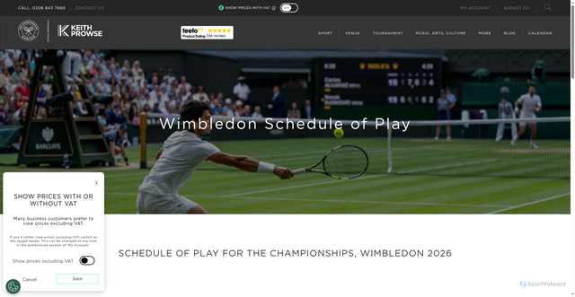 Security scan screenshot of https://www.keithprowse.co.uk/wimbledon-schedule-of-play/