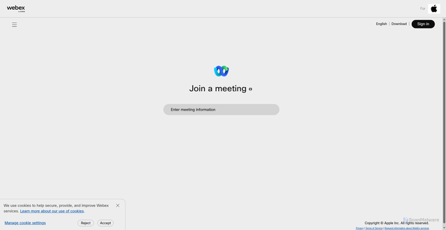 Security scan screenshot of https://appleinc.webex.com