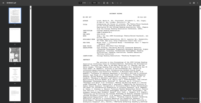 Security scan screenshot of https://files.eric.ed.gov/fulltext/ED480427.pdf