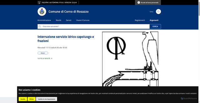 Security scan screenshot of https://www.comune.corno-di-rosazzo.ud.it/