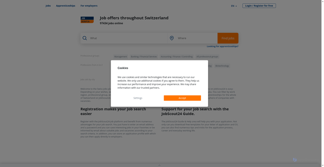 Security scan screenshot of https://jobscout24.ch