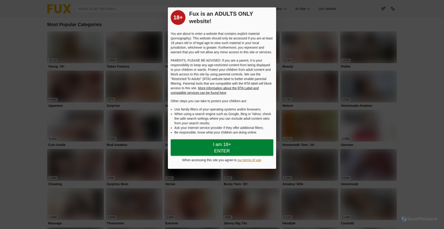 Security scan screenshot of https://www.fux.com