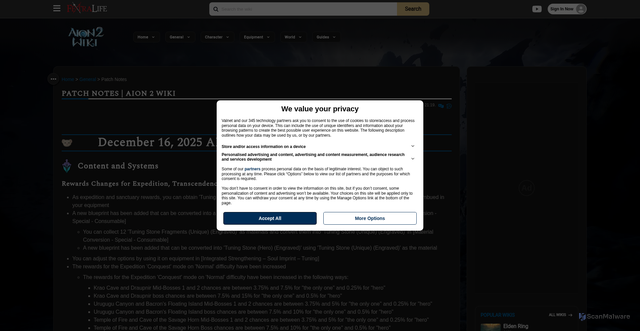 Security scan screenshot of https://aion2.wiki.fextralife.com/Patch_Notes