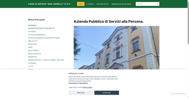 Security scan screenshot of https://www.casadiriposoborelli.it/