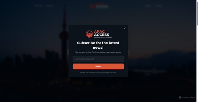 Security scan screenshot of https://apac-access.com/