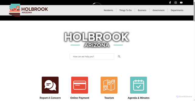 Security scan screenshot of https://holbrookaz.gov/