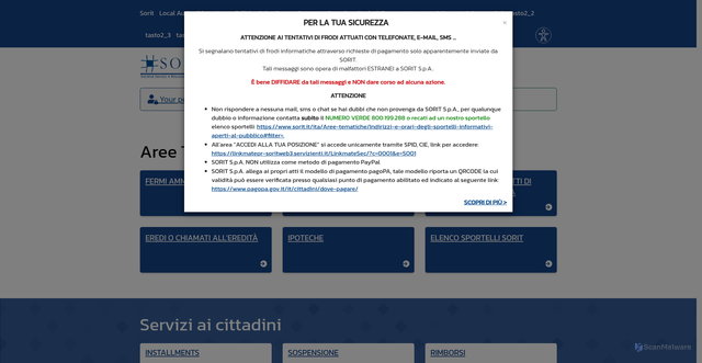 Security scan screenshot of https://www.sorit.it/