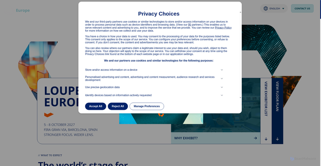 Security scan screenshot of https://labelexpo-europe.com