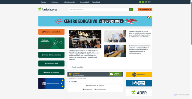 Security scan screenshot of https://larioja.org