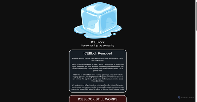 Security scan screenshot of https://www.iceblock.app/