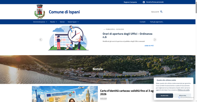 Security scan screenshot of https://www.comune.ispani.sa.it