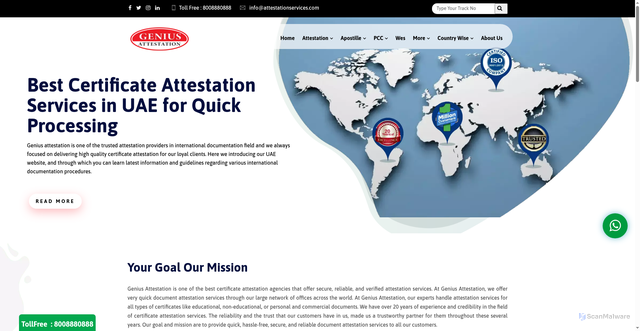 Security scan screenshot of https://geniusattestation.com