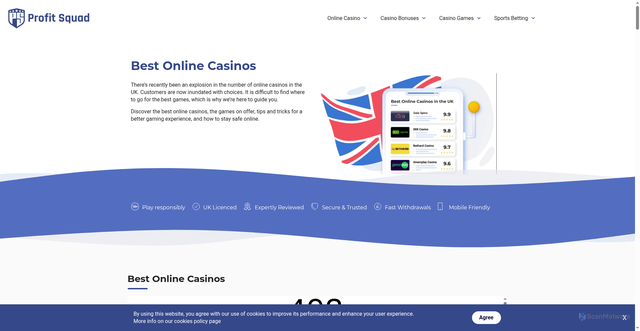 Security scan screenshot of https://www.profitsquad.co.uk/