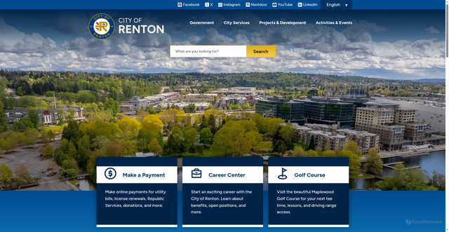 Security scan screenshot of https://www.rentonwa.gov/