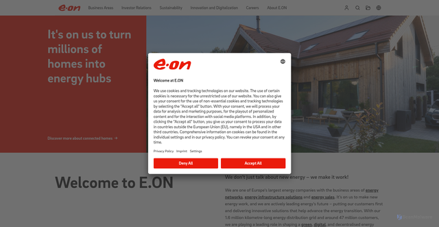 Security scan screenshot of https://eon.com