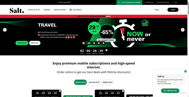 Security scan screenshot of https://salt.ch