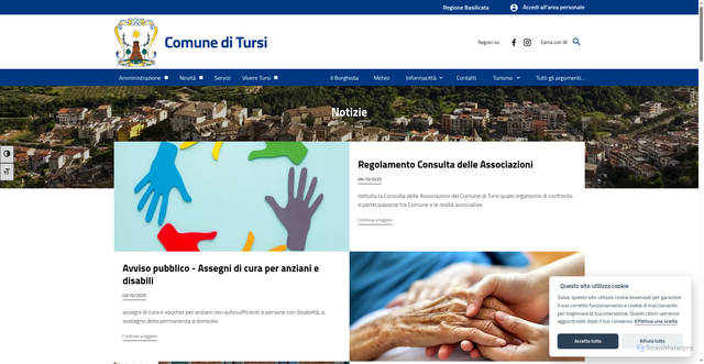 Security scan screenshot of https://www.comune.tursi.mt.it/