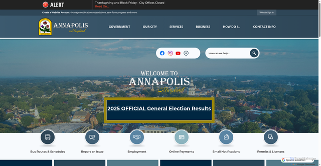 Security scan screenshot of https://annapolis.gov/
