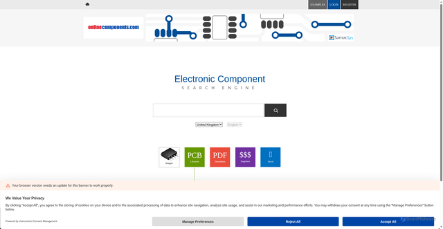 Security scan screenshot of https://olc.componentsearchengine.com