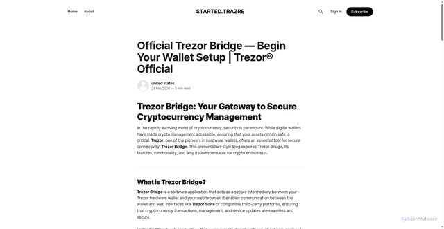 Security scan screenshot of https://started-trazre.ghost.io/bridge-en/
