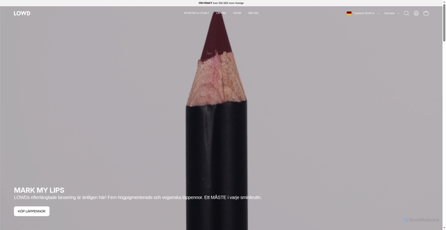 Security scan screenshot of https://lowdcosmetics.se
