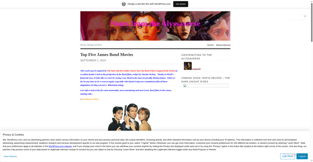 Security scan screenshot of https://irulan18.wordpress.com/2010/09/01/top-five-james-bond-movies/
