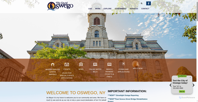Security scan screenshot of https://www.oswegony.gov/