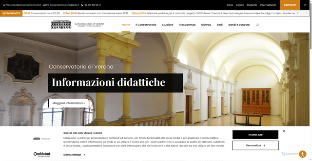 Security scan screenshot of https://www.conservatorioverona.it/