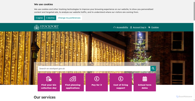 Security scan screenshot of https://www.stockport.gov.uk/