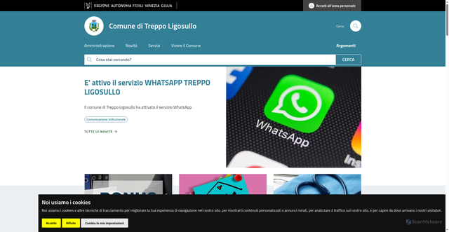 Security scan screenshot of https://www.comune.treppoligosullo.ud.it/