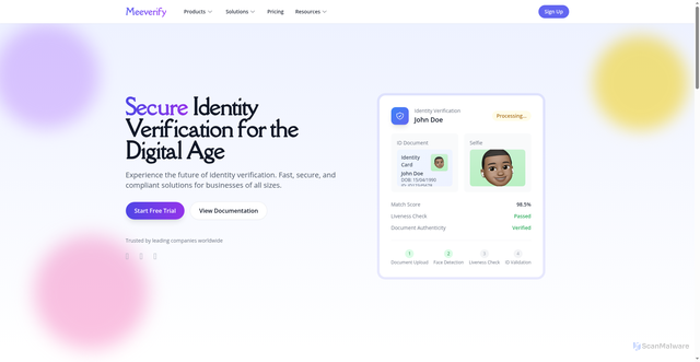 Security scan screenshot of https://meeverify.com/