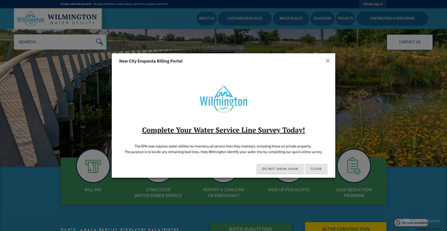 Security scan screenshot of https://wilmingtondewater.gov/