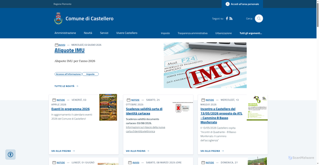 Security scan screenshot of https://www.comune.castellero.at.it