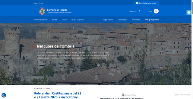Security scan screenshot of https://comune.ficulle.tr.it/