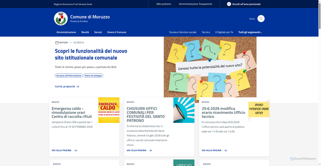Security scan screenshot of https://www.comune.moruzzo.ud.it
