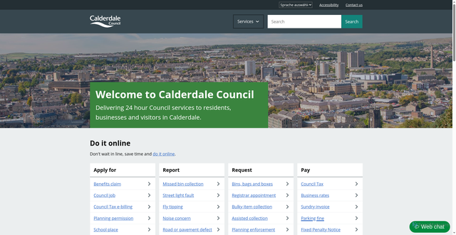 Security scan screenshot of https://www.calderdale.gov.uk/