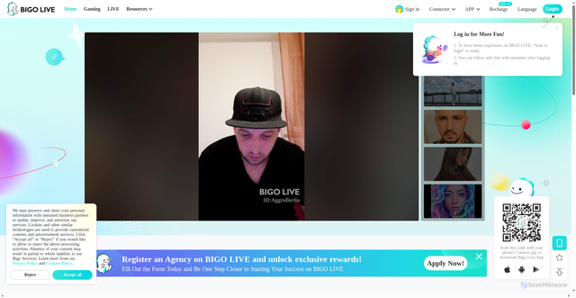 Security scan screenshot of https://bigo.tv