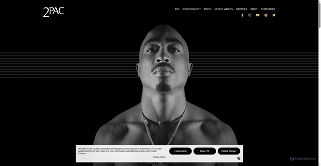 Security scan screenshot of https://www.2pac.com/