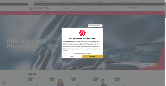 Security scan screenshot of https://passafootball.se