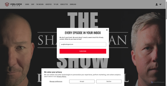 Security scan screenshot of https://shawnryanshow.com/blogs/the-shawn-ryan-show/srs-239-dan-driscoll-u-s-secretary-of-the-army?srsltid=AfmBOopOV87PVKEQ13L9FS8NHsWE4GgKMvBHYb_fUNZ3cnEwxMGUMuVJ