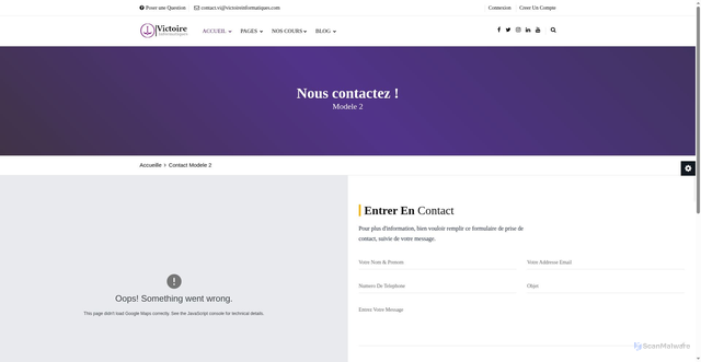 Security scan screenshot of http://victoireinformatique.com/contact-2.php