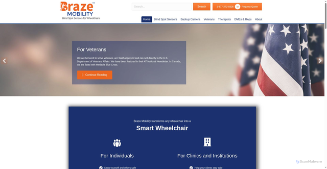 Security scan screenshot of https://brazemobility.com/