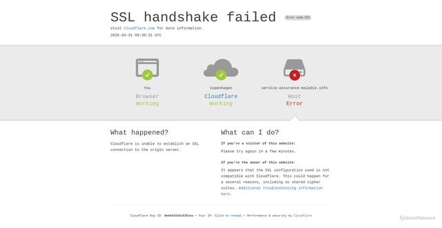 Security scan screenshot of https://service-assurance-maladie.info/