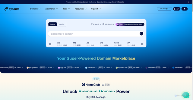 Security scan screenshot of https://www.dynadot.com/